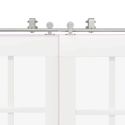 SYSTEM DO MOCOWANIA DRZWI PRZESUWNYCH 183CM STAL SREBRNY