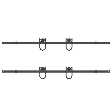 SYSTEM DO MONTAŻU DRZWI PRZESUWNYCH 200CM STAL CZARNY