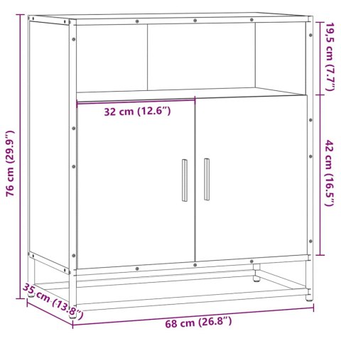 KOMODA PRZYDYMIONY DĄB 68X35X76CM