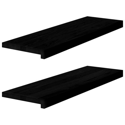 STOPNIE SCHODOWE 2 SZT. BRĄZOWE 80X25X2CM LITE DREWNO DĘBOWE