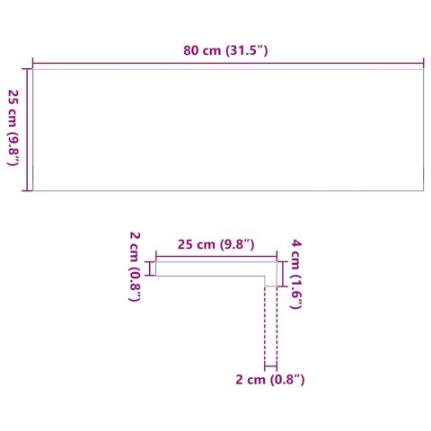 STOPNIE SCHODOWE 2 SZT. BRĄZOWE 80X25X2CM LITE DREWNO DĘBOWE