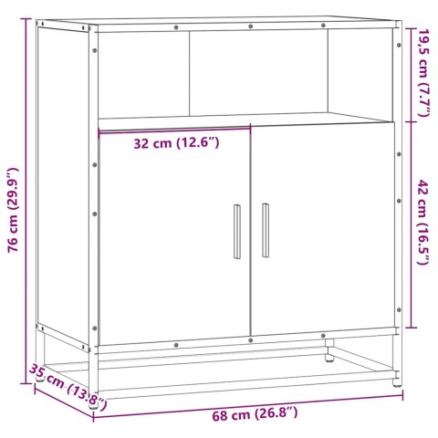 KOMODA SZARY DĄB SONOMA 68X35X76CM