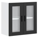 SZAFKA ŚCIENNA KUCHENNA ZE SZKLANYMI DRZWIAMI 60X31X60CM PORTO CZARNA
