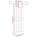 VidaXL Drzwi przesuwne z osprzętem, 85x210 cm, lite drewno sosnowe