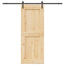 DRZWI PRZESUWNE Z OSPRZĘTEM 90X210CM LITE DREWNO SOSNOWE