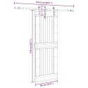 VidaXL Drzwi przesuwne z osprzętem, 85x210 cm, lite drewno sosnowe