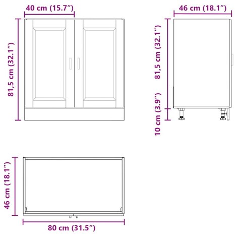 SZAFKA POD ZLEWOZMYWAK PORTO CZARNA 80X46X81,5CM