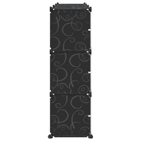 REGAŁ KOSTKOWY Z 9 PRZEGRODAMI I DRZWICZKAMI CZARNY PP