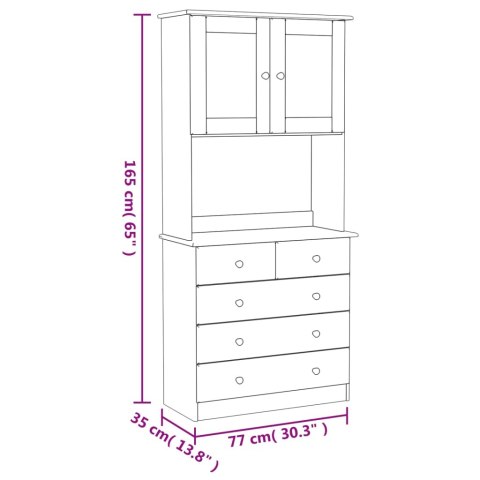 KREDENS ALTA 77X35X165CM LITE DREWNO SOSNOWE