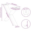 NOGI DO STOLIKA KAWOWEGO 2 SZT. CZARNE 60X(30-31)CM STAL