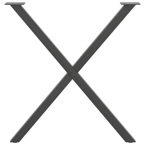 NOGI DO STOŁU JADALNEGO 2 SZT. ANTRACYT 70X(72-73)CM STAL