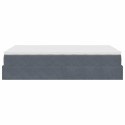 RAMA ŁÓŻKA OTOMANA Z MATERACEM SZARA 120X200CM AKSAMIT