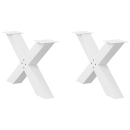 NOGI DO STOLIKA KAWOWEGO W KSZTAŁCIE LITERYX 2 SZT. BIAŁE STAL
