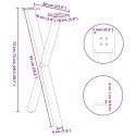 NOGI DO STOŁU JADALNEGO 2 SZT. CZARNE 60X(72-73)CM STAL