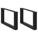 NOGI DO STOLIKA KAWOWEGO 2 SZT. CZARNE 60X(30-31)CM STAL