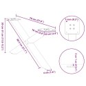 NOGI DO STOLIKA KAWOWEGO 2 SZT. CZARNE 70X(30-31)CM STAL