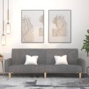 ROZKŁADANA KANAPA 2-OSOBOWA JASNOSZARA TAPICEROWANA TKANINĄ