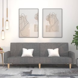 ROZKŁADANA KANAPA 2-OSOBOWA JASNOSZARA TAPICEROWANA TKANINĄ