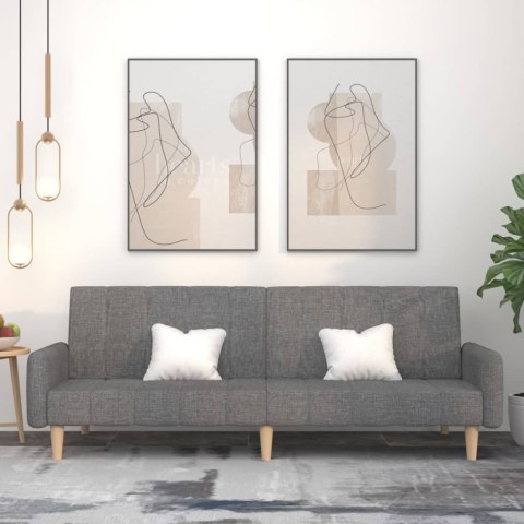 ROZKŁADANA KANAPA 2-OSOBOWA JASNOSZARA TAPICEROWANA TKANINĄ