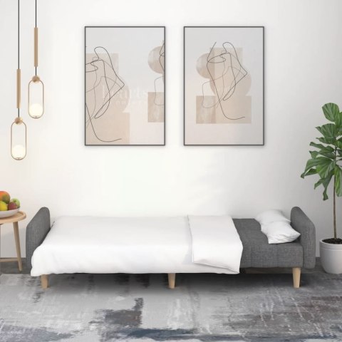 ROZKŁADANA KANAPA 2-OSOBOWA JASNOSZARA TAPICEROWANA TKANINĄ