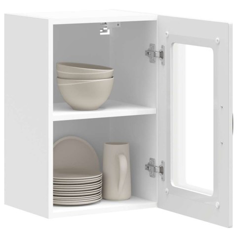 SZAFKA ŚCIENNA KUCHENNA ZE SZKLANYMI DRZWIAMI 40X31X60CM BIAŁA