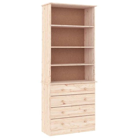 BIBLIOTECZKA Z SZUFLADAMI ALTA 77X35X186,5CM LITA SOSNA