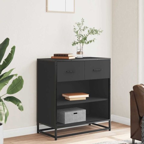 KOMODA CZARNA 68X35X76CM I METAL