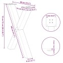 NOGI DO STOŁU JADALNEGO 2 SZT. CZARNE 80X(72-73)CM STAL