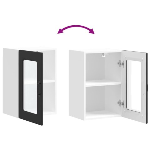 SZAFKA ŚCIENNA KUCHENNA ZE SZKLANYMI DRZWIAMI 40X31X60CM CZARNA