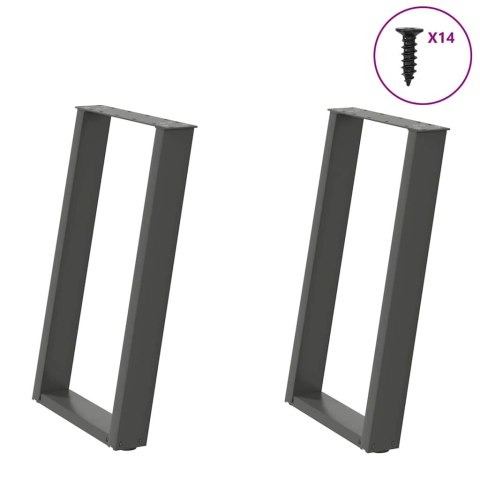 VIDXL NOGI DO STOŁU JADALNIANEGO 2 SZT. ANTRACYT 60X(72-73)CM STAL