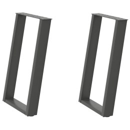 VIDXL NOGI DO STOŁU JADALNIANEGO 2 SZT. ANTRACYT 60X(72-73)CM STAL