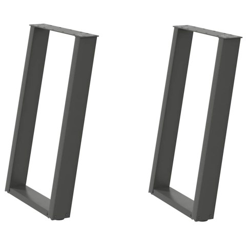 VIDXL NOGI DO STOŁU JADALNIANEGO 2 SZT. ANTRACYT 60X(72-73)CM STAL