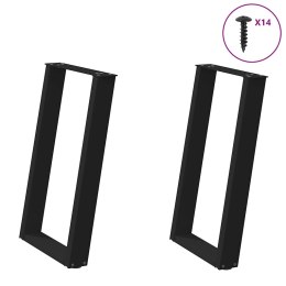 NOGI DO STOŁU JADALNIANEGO 2 SZT. CZARNE 50X(72-73)CM STAL