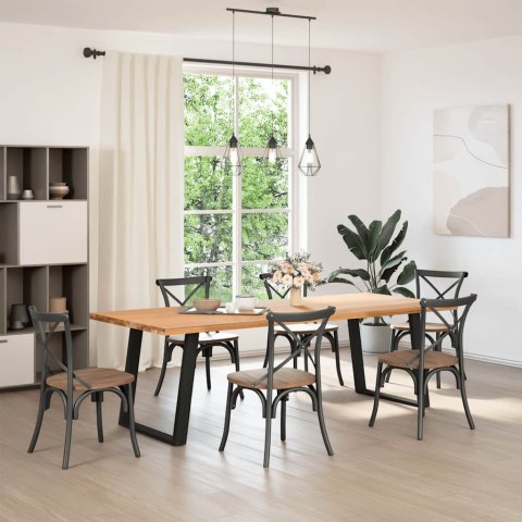 VIDXL NOGI DO STOŁU JADALNIANEGO 2 SZT. CZARNE 70X(72-73)CM STAL