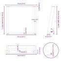 VIDXL NOGI DO STOŁU JADALNIANEGO 2 SZT. CZARNE 70X(72-73)CM STAL