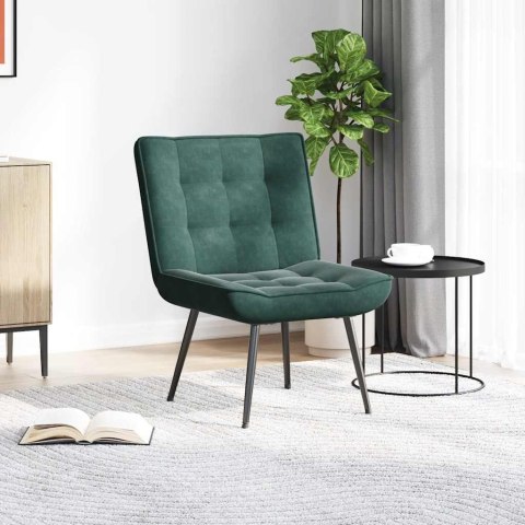 FOTEL RELAKSACYJNY CIEMNOZIELONY 64X74X84CM AKSAMIT