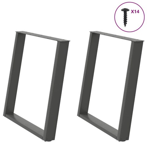 VIDXL NOGI DO STOŁU JADALNIANEGO 2 SZT. ANTRACYT 80X(72-73)CM STAL