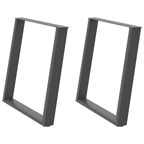 VIDXL NOGI DO STOŁU JADALNIANEGO 2 SZT. ANTRACYT 80X(72-73)CM STAL