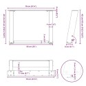 NOGI DO STOLIKA KAWOWEGO 2 SZT. CZARNE 70X(42-43)CM STAL