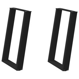 VIDXL NOGI DO STOŁU JADALNIANEGO 2 SZT. CZARNE 60X(72-73)CM STAL
