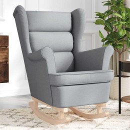 FOTEL BUJANY JASNOSZARY 74X90X102CM TAPICEROWANY TKANINĄ