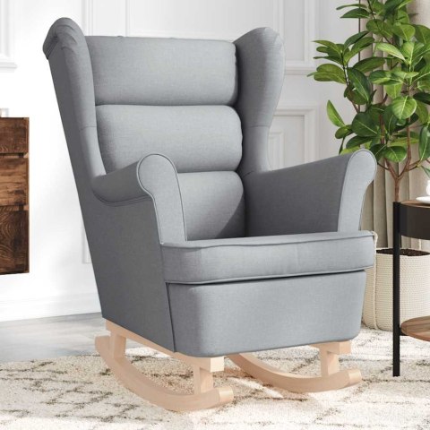 FOTEL BUJANY JASNOSZARY 74X90X102CM TAPICEROWANY TKANINĄ