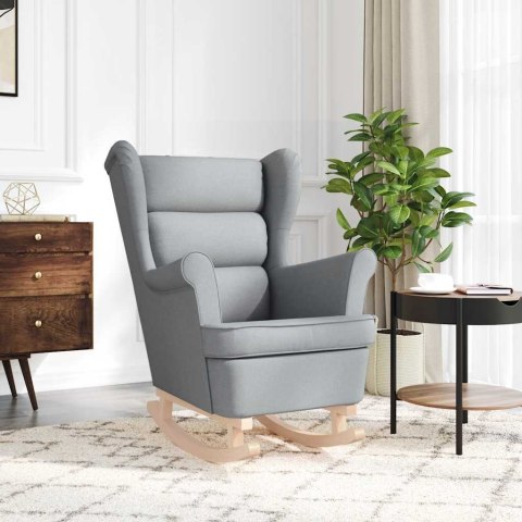 FOTEL BUJANY JASNOSZARY 74X90X102CM TAPICEROWANY TKANINĄ