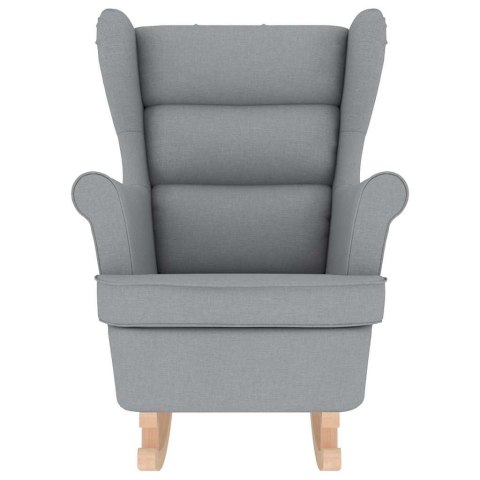 FOTEL BUJANY JASNOSZARY 74X90X102CM TAPICEROWANY TKANINĄ