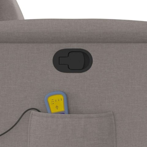 ROZKŁADANY FOTEL MASUJĄCY TAUPE OBITY TKANINĄ