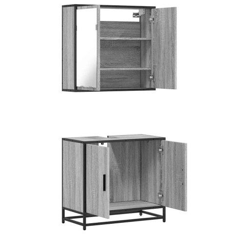 2-CZĘŚCIOWY ZESTAW MEBLI ŁAZIENKOWYCH SZARY DĄB SONOMA