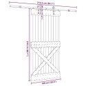 DRZWI PRZESUWNE Z OSPRZĘTEM 100X210CM LITE DREWNO SOSNOWE