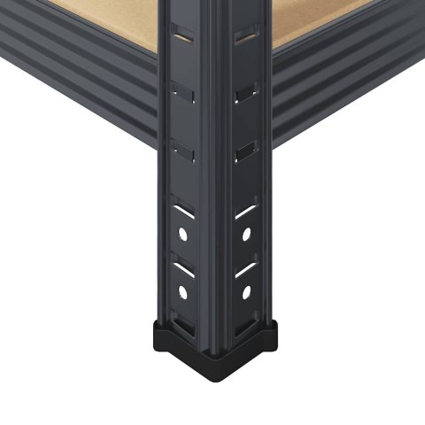 REGAŁY Z 5 PÓŁKAMI 4 SZT. ANTRACYTOWA