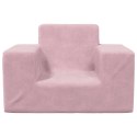 KANAPA DLA DZIECKA RÓŻOWA MIĘKKI PLUSZ