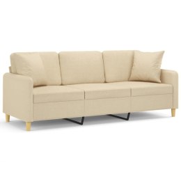 3-OSOBOWA SOFA Z PODUSZKAMI KREMOWA 180CM TKANINA